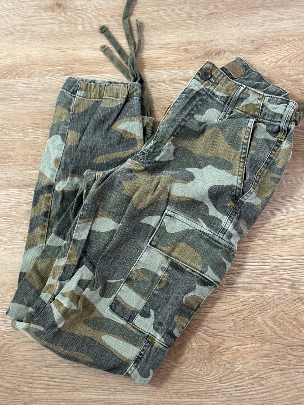 MOTHER Olive-Green Denim Patch Jeans